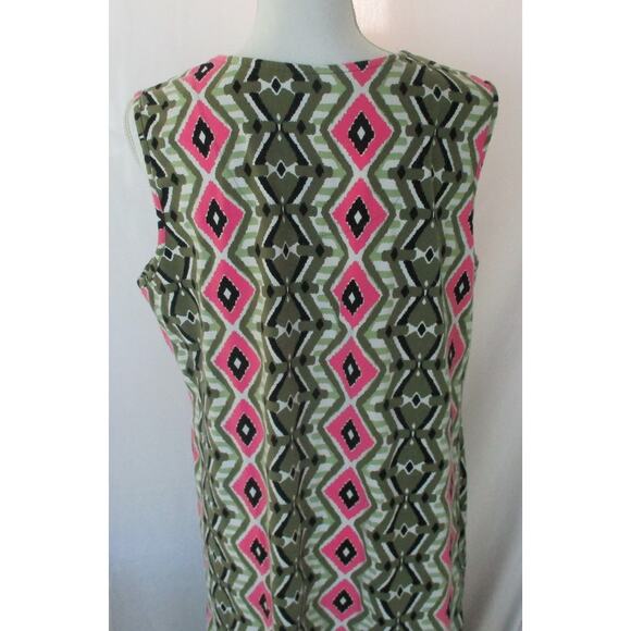 Denim & Co. Women's Petite Green & Pink Sleeveless Stretch Maxi Dress Size LP - Picture 6 of 9